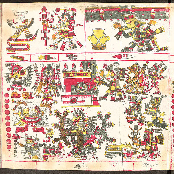 Huitzilopochtli levantando los cielos del Sur Códice Borgia Wiki