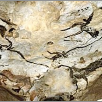 Toros en el techo de la cueva de Lascaux