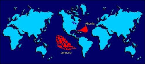 Lemuria y Atlantida en rojo